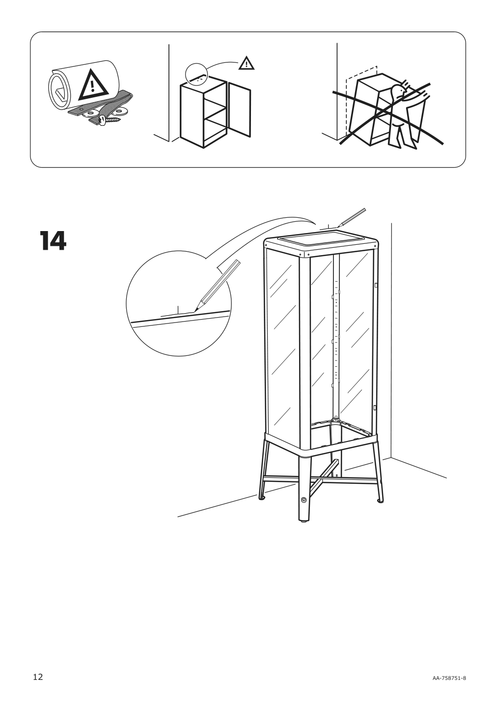 Assembly instructions for IKEA Fabrikoer glass door cabinet dark gray | Page 12 - IKEA FABRIKÖR glass-door cabinet 002.422.78