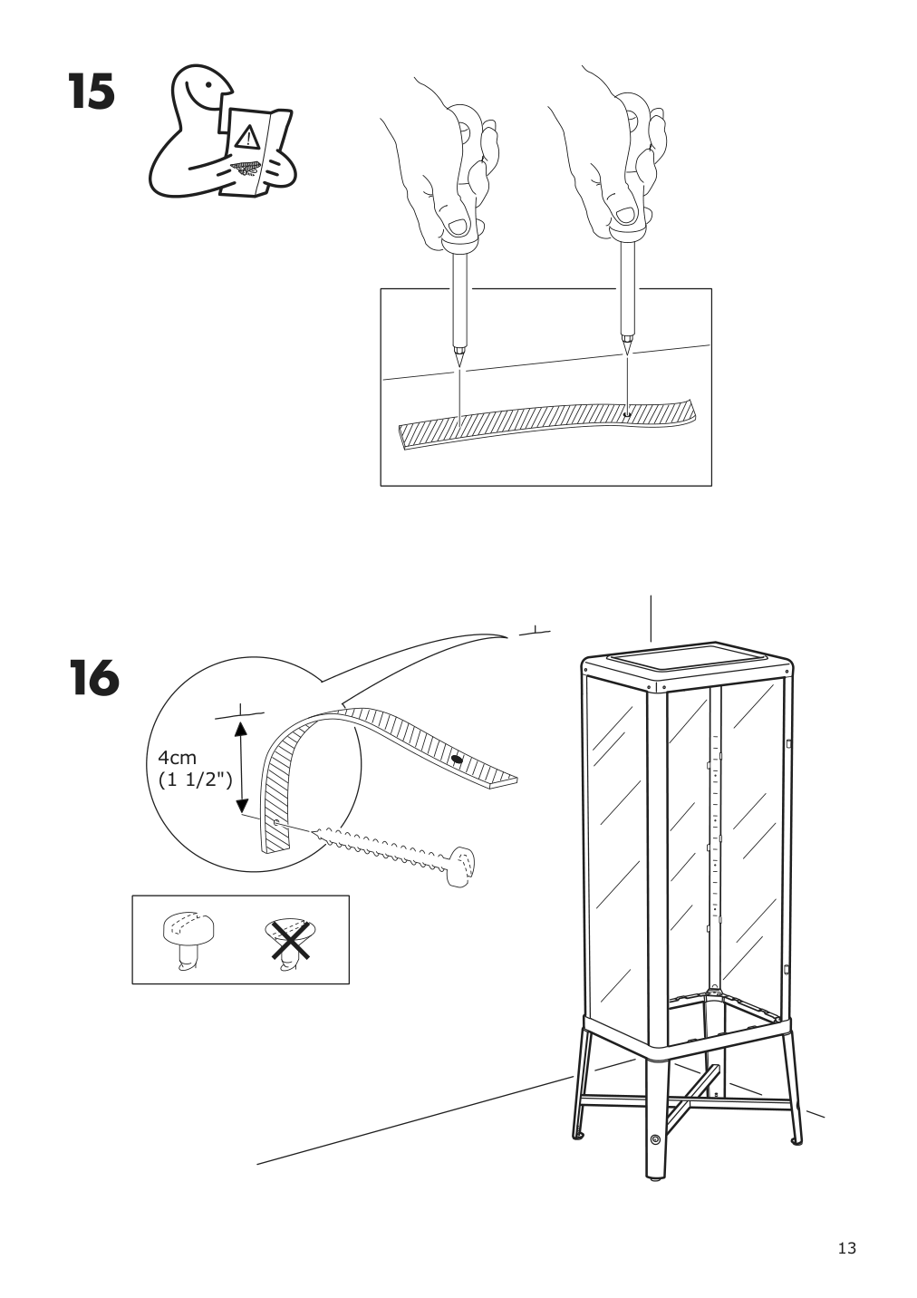 Assembly instructions for IKEA Fabrikoer glass door cabinet dark gray | Page 13 - IKEA FABRIKÖR glass-door cabinet 002.422.78