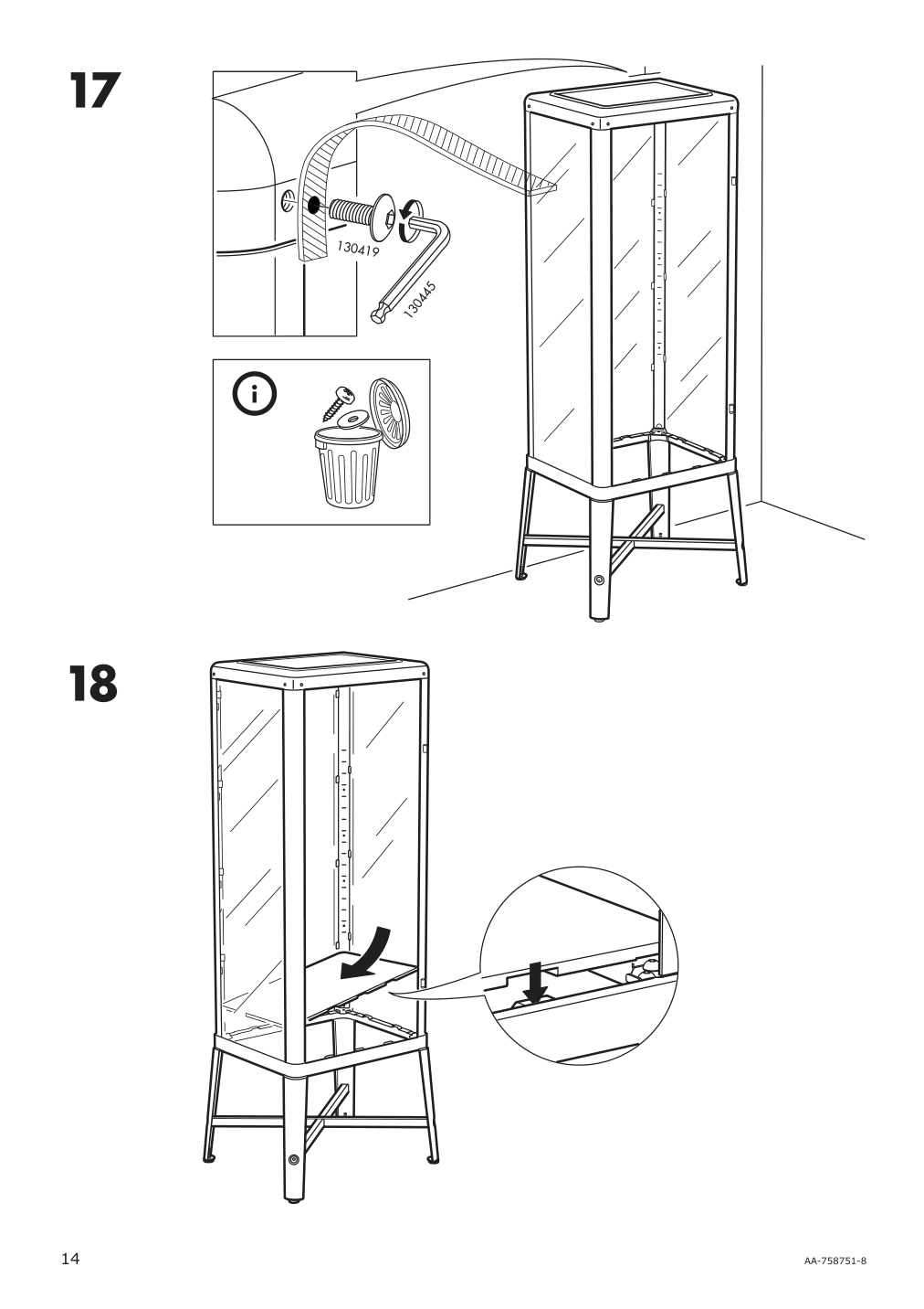 Assembly instructions for IKEA Fabrikoer glass door cabinet dark gray | Page 14 - IKEA FABRIKÖR glass-door cabinet 002.422.78