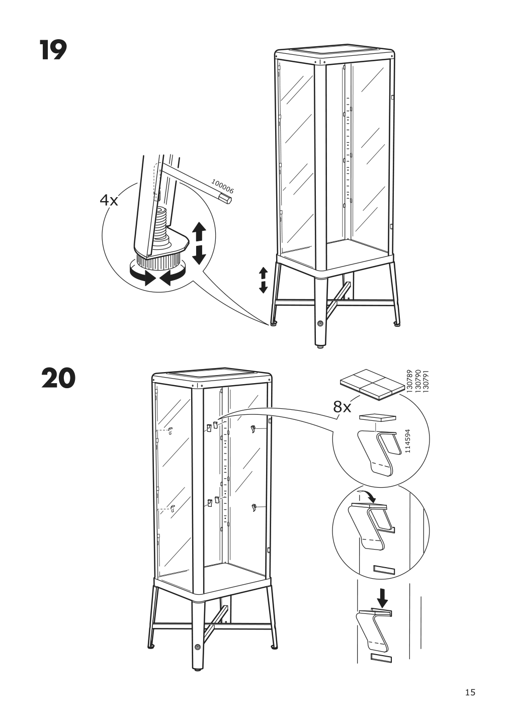 Assembly instructions for IKEA Fabrikoer glass door cabinet dark gray | Page 15 - IKEA FABRIKÖR glass-door cabinet 002.422.78