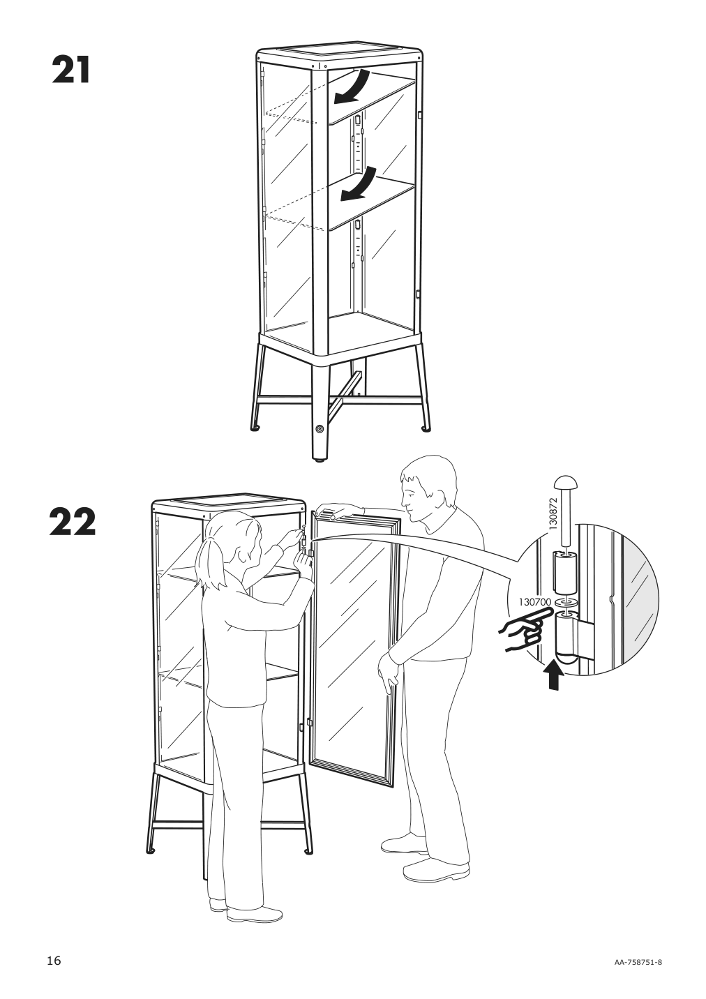 Assembly instructions for IKEA Fabrikoer glass door cabinet dark gray | Page 16 - IKEA FABRIKÖR glass-door cabinet 002.422.78