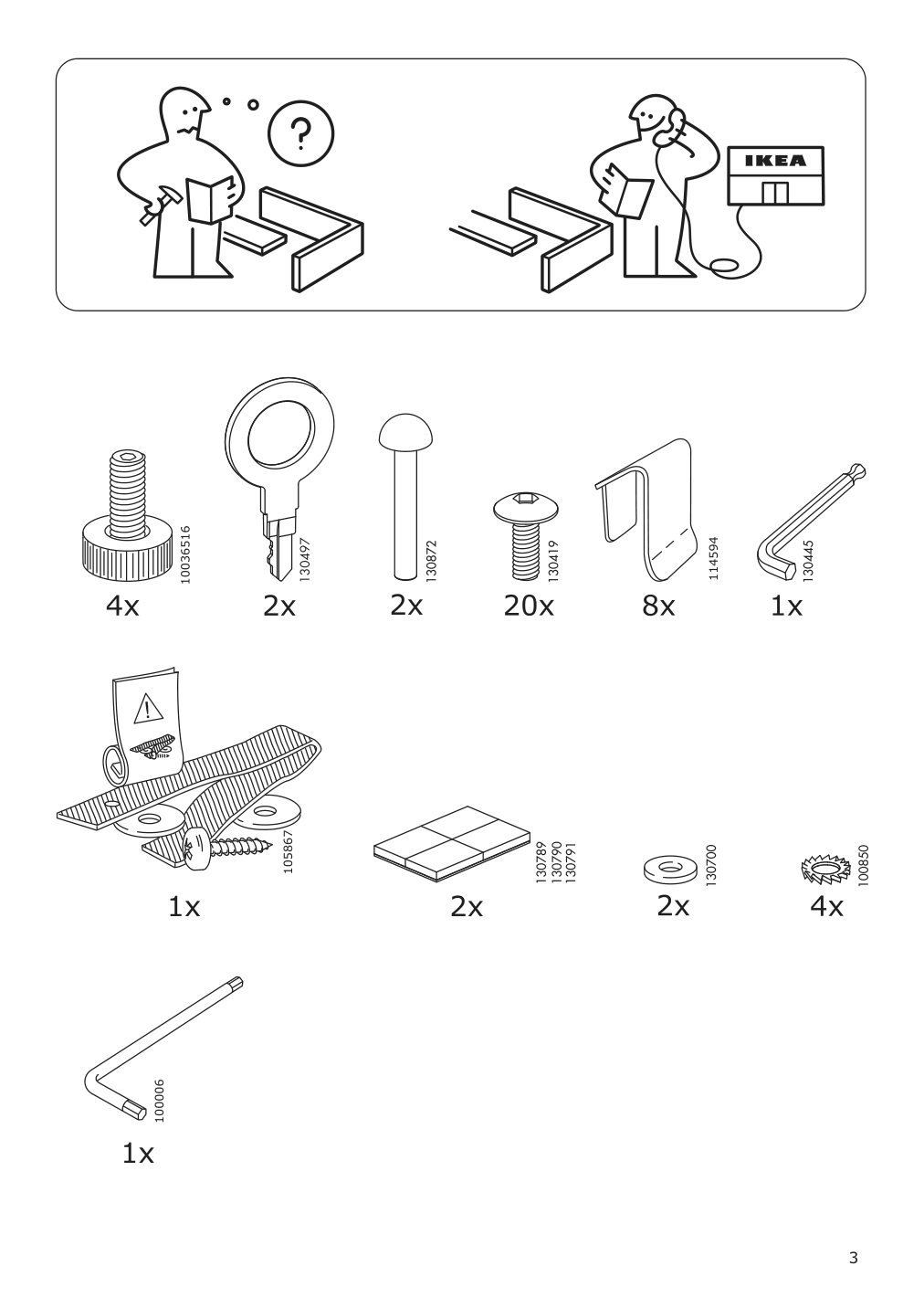 Assembly instructions for IKEA Fabrikoer glass door cabinet dark gray | Page 3 - IKEA FABRIKÖR glass-door cabinet 002.422.78