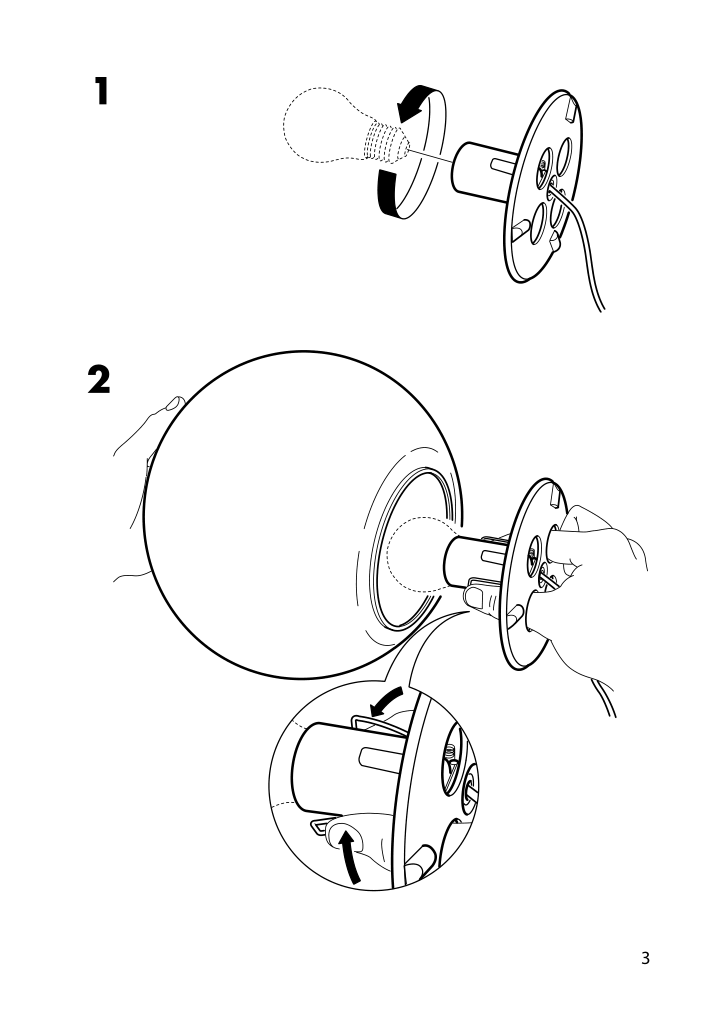 Assembly instructions for IKEA Fado table lamp white | Page 3 - IKEA FADO table lamp 800.963.72