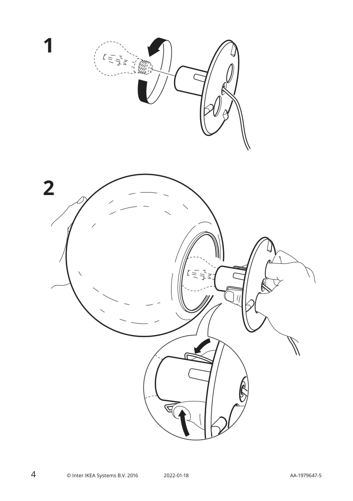 Assembly instructions for IKEA Fado table lamp white | Page 4 - IKEA FADO table lamp 800.963.72