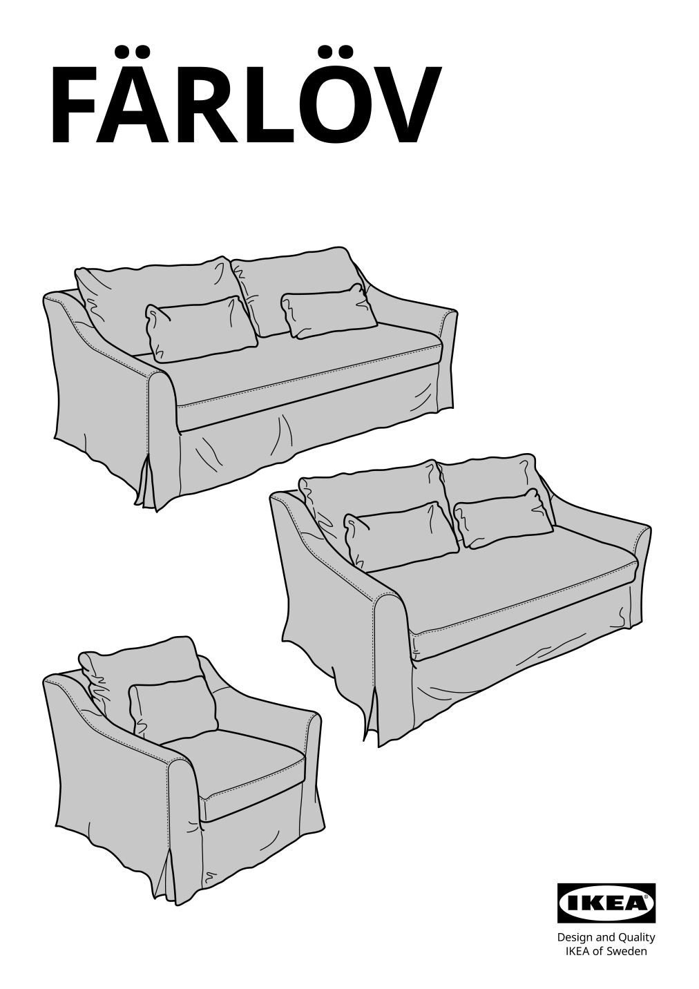 Assembly instructions for IKEA Faerloev cover for armchair djuparp yellow beige | Page 1 - IKEA FÄRLÖV cover for armchair 703.066.67