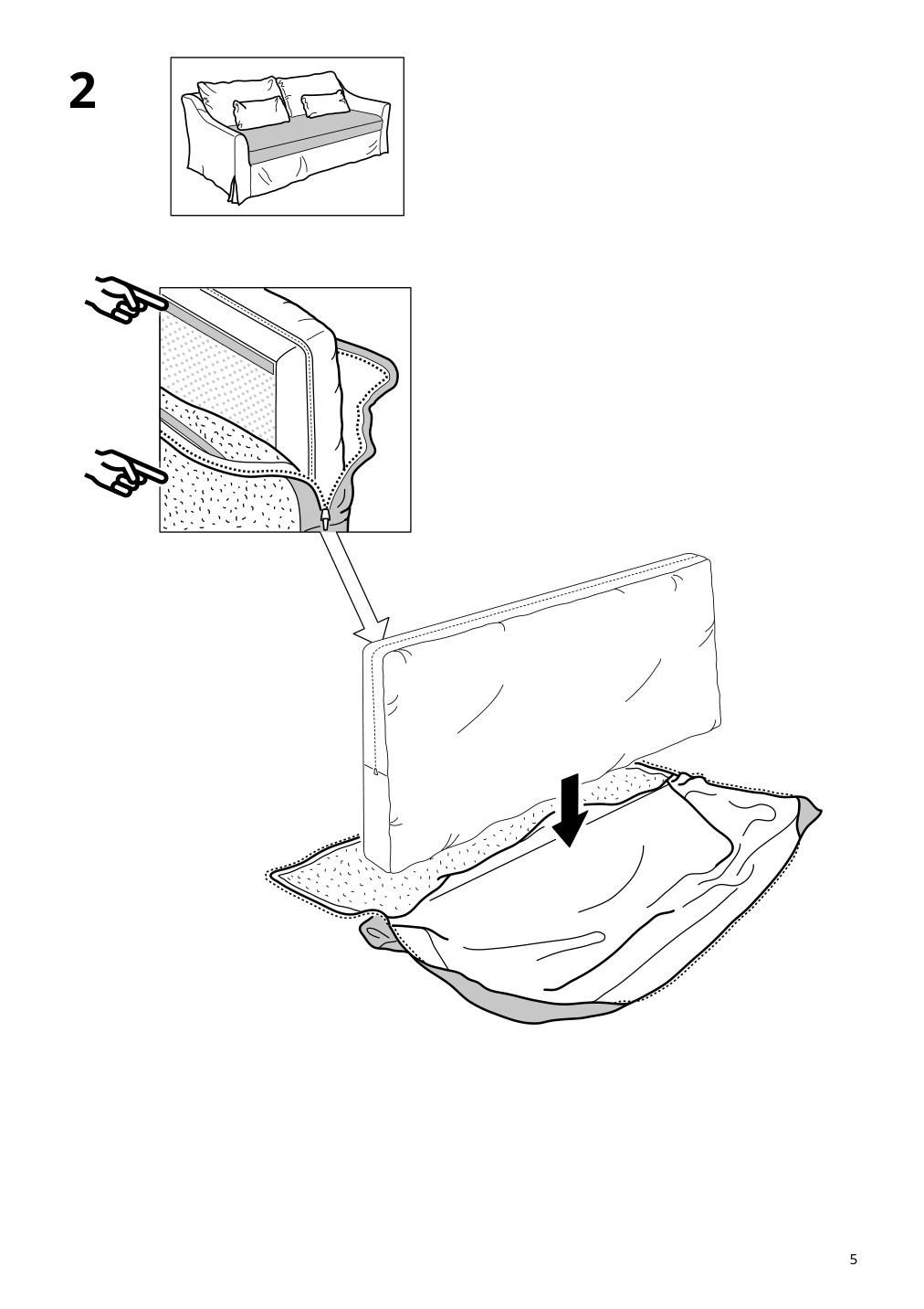 Assembly instructions for IKEA Faerloev cover for armchair flodafors gray | Page 5 - IKEA FÄRLÖV cover for armchair 004.785.20