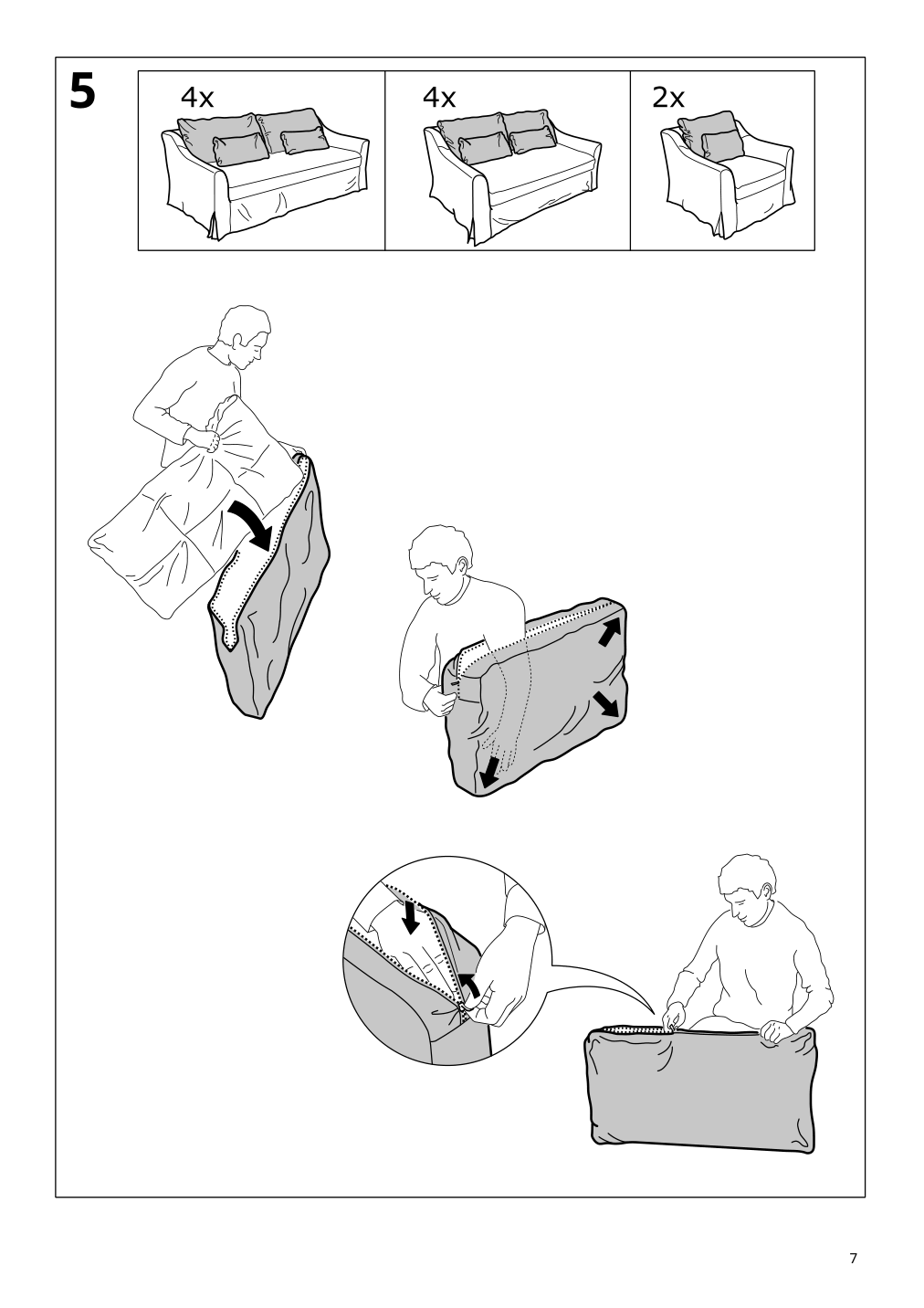 Assembly instructions for IKEA Faerloev cover for loveseat flodafors gray | Page 7 - IKEA FÄRLÖV cover for loveseat 404.787.21