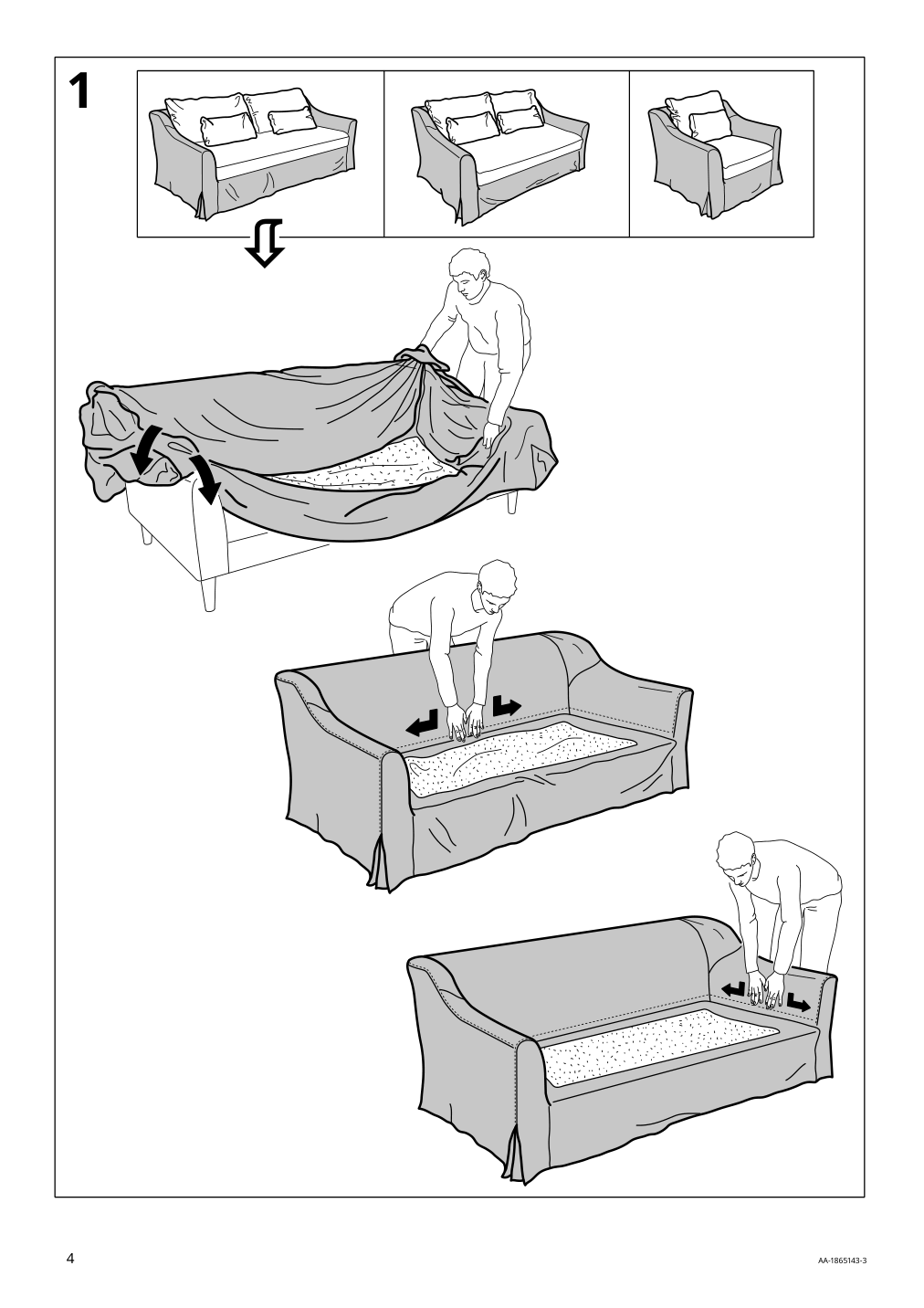 Assembly instructions for IKEA Faerloev cover for loveseat flodafors white | Page 4 - IKEA FÄRLÖV cover for loveseat 203.066.84