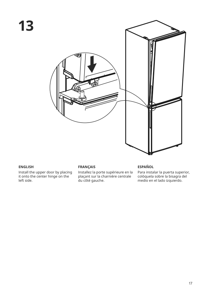 Assembly instructions for IKEA Faerskhet bottom freezer refrigerator stainless steel color | Page 17 - IKEA FÄRSKHET bottom-freezer refrigerator 304.621.55