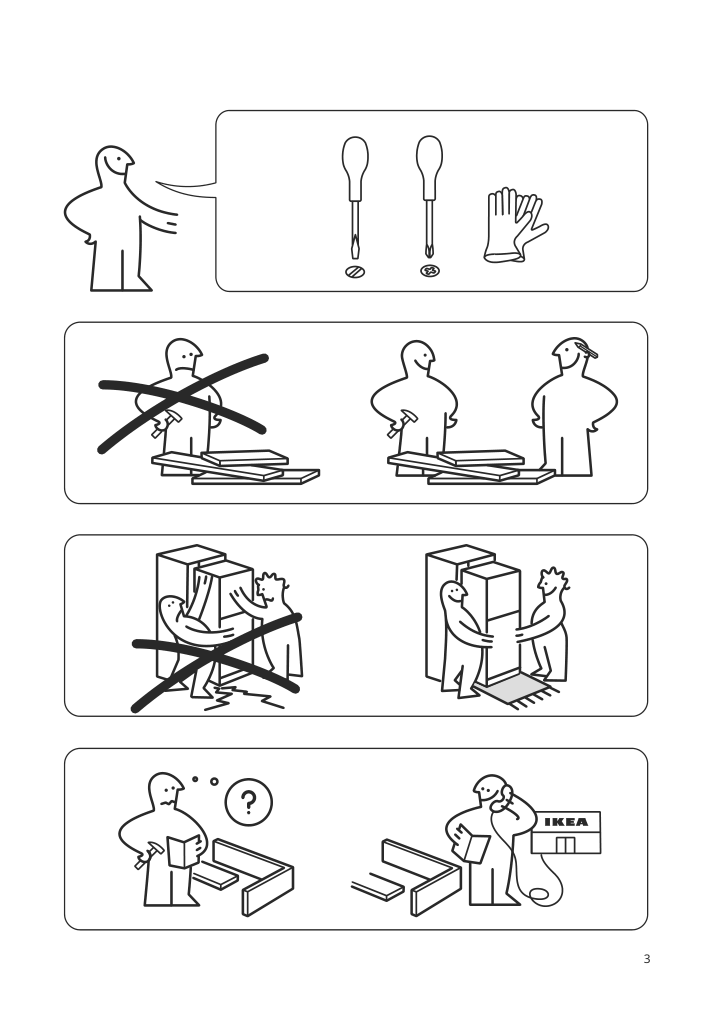 Assembly instructions for IKEA Faerskhet bottom freezer refrigerator stainless steel color | Page 3 - IKEA FÄRSKHET bottom-freezer refrigerator 304.621.55