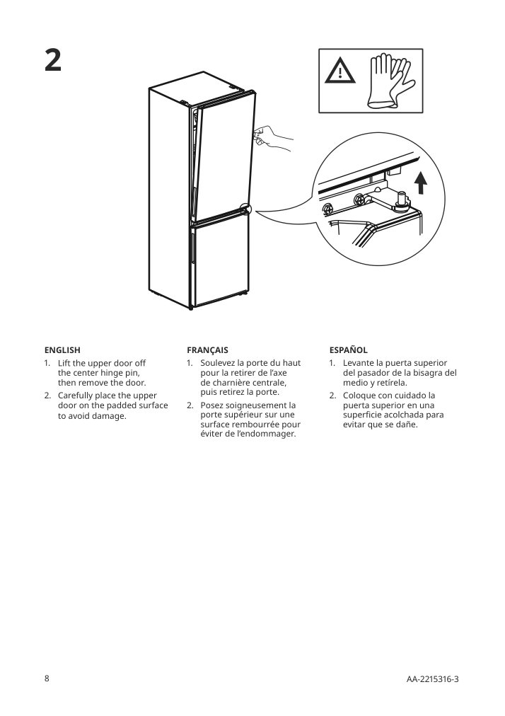 Assembly instructions for IKEA Faerskhet bottom freezer refrigerator stainless steel color | Page 7 - IKEA FÄRSKHET bottom-freezer refrigerator 304.621.55