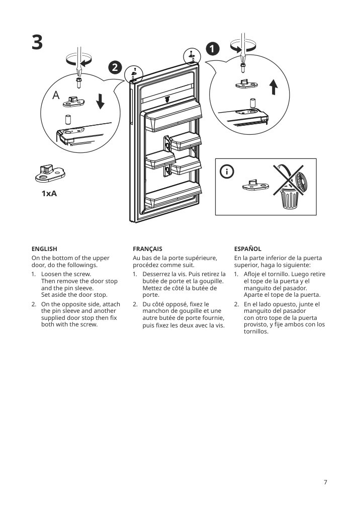 Assembly instructions for IKEA Faerskhet bottom freezer refrigerator stainless steel color | Page 8 - IKEA FÄRSKHET bottom-freezer refrigerator 304.621.55