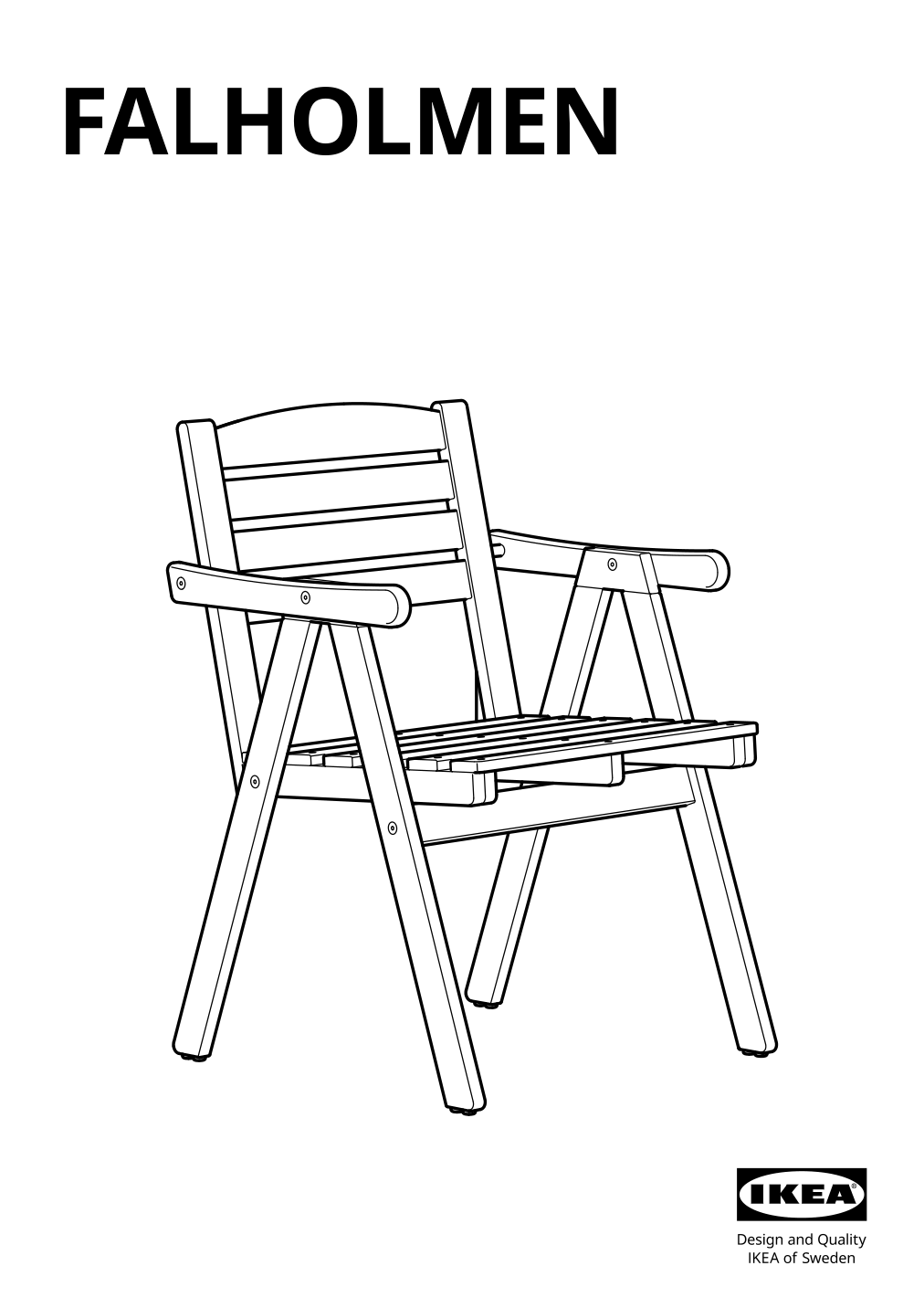 Assembly instructions for IKEA Falholmen armchair outdoor light brown stained | Page 1 - IKEA FALHOLMEN table and 4 armchairs, outdoor 692.867.69