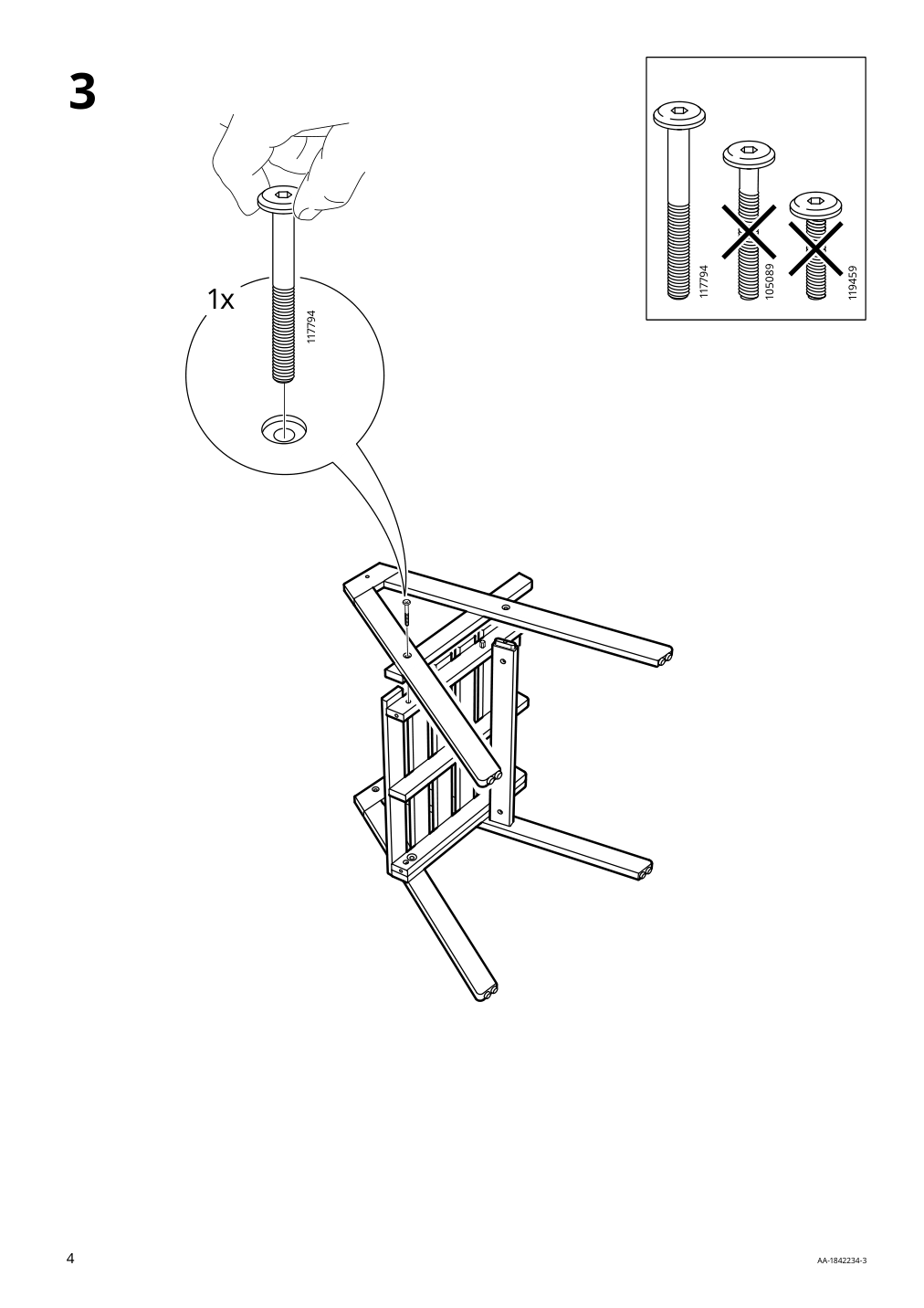 Assembly instructions for IKEA Falholmen armchair outdoor light brown stained | Page 4 - IKEA FALHOLMEN table and 4 armchairs, outdoor 692.867.69