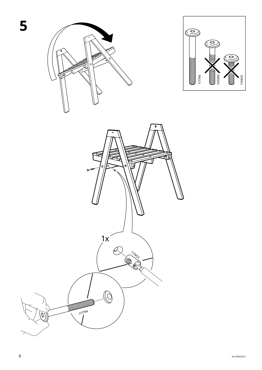 Assembly instructions for IKEA Falholmen armchair outdoor light brown stained | Page 6 - IKEA FALHOLMEN table and 4 armchairs, outdoor 192.178.58