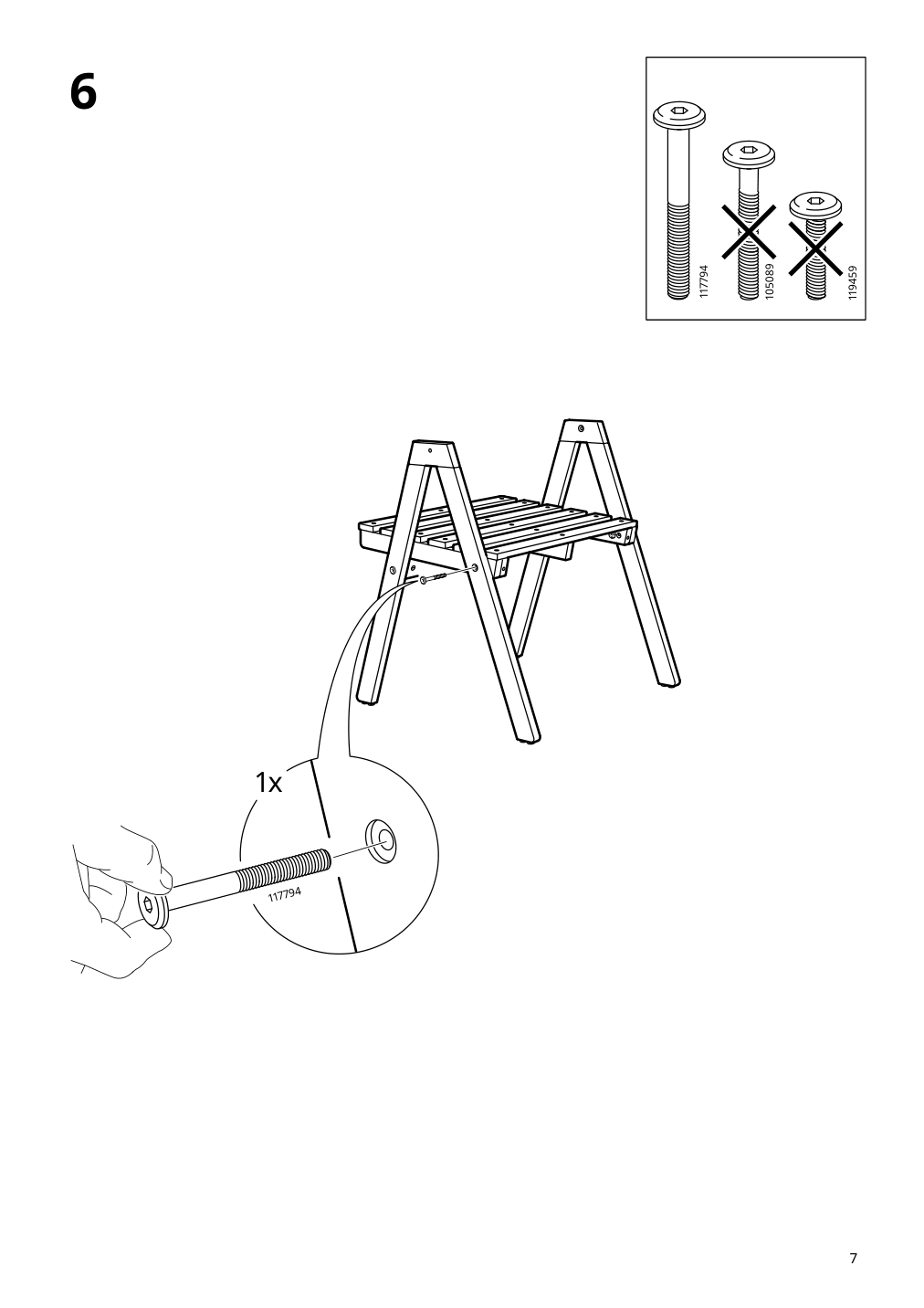 Assembly instructions for IKEA Falholmen armchair outdoor light brown stained | Page 7 - IKEA FALHOLMEN table and 4 armchairs, outdoor 192.178.58