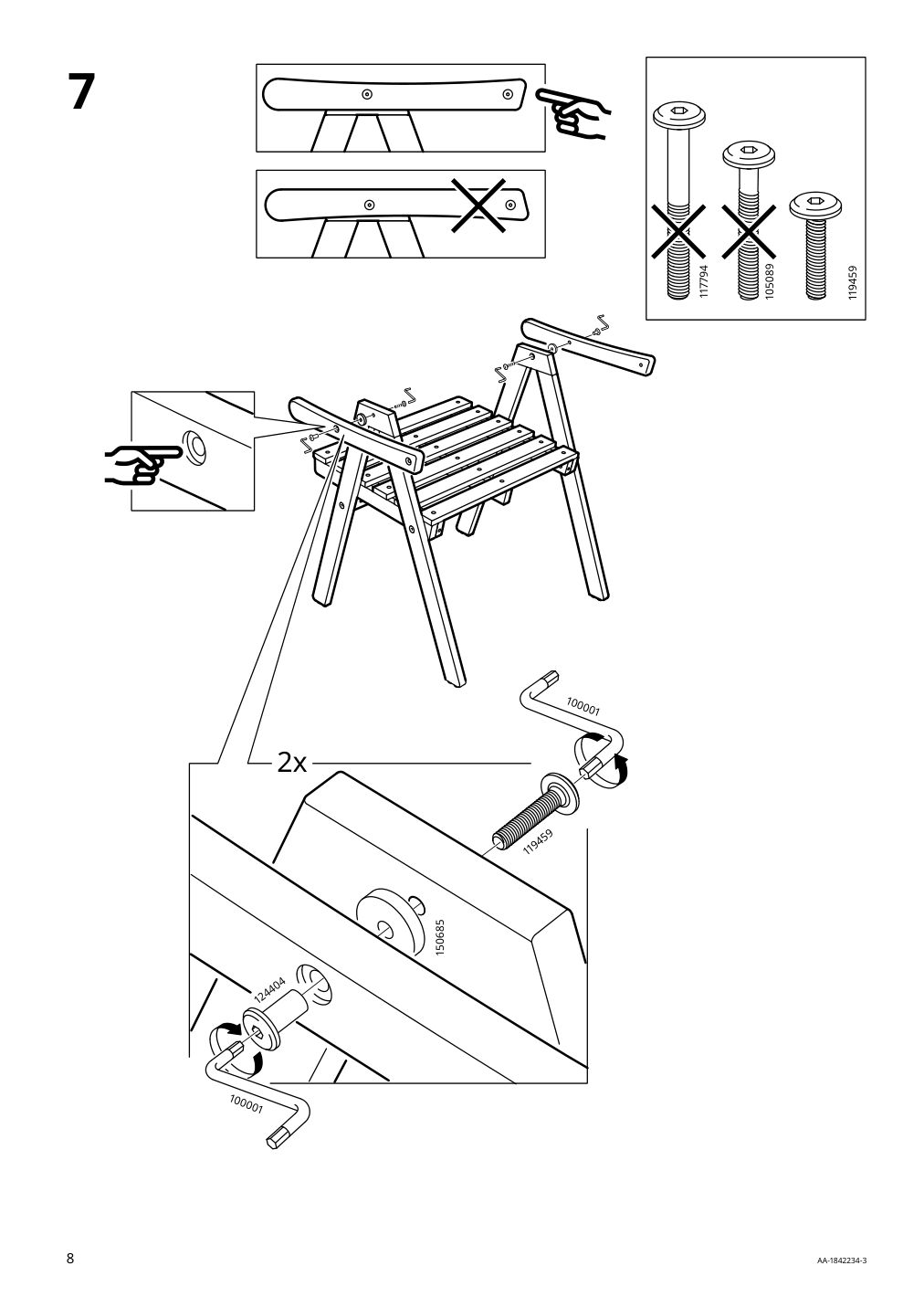 Assembly instructions for IKEA Falholmen armchair outdoor light brown stained | Page 8 - IKEA FALHOLMEN table and 4 armchairs, outdoor 794.138.42