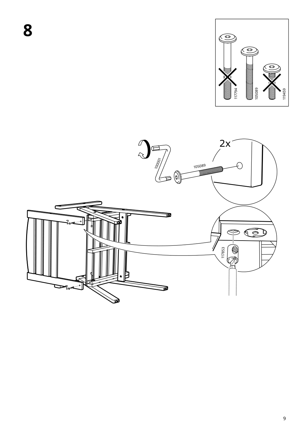 Assembly instructions for IKEA Falholmen armchair outdoor light brown stained | Page 9 - IKEA FALHOLMEN table and 4 armchairs, outdoor 492.690.11