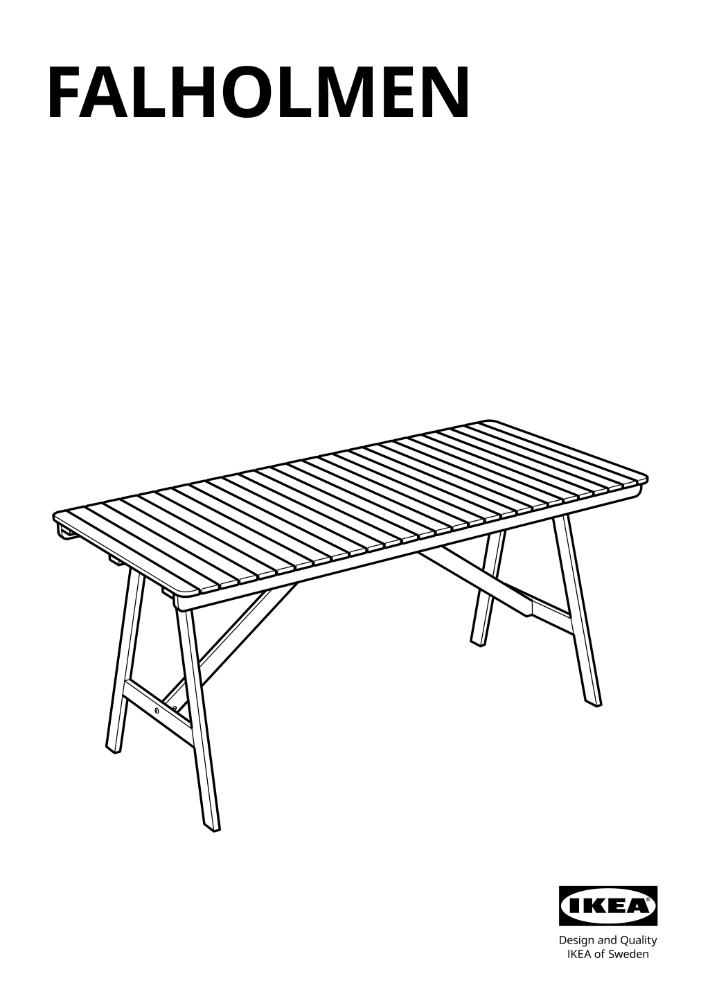 Assembly instructions for IKEA Falholmen table outdoor light brown stained | Page 1 - IKEA FALHOLMEN table and 4 armchairs, outdoor 794.138.42