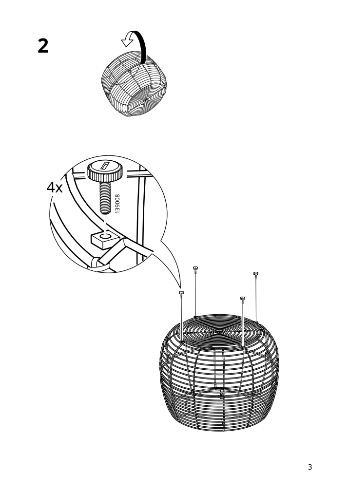 Assembly instructions for IKEA Falskaer coffee table outdoor brown | Page 3 - IKEA FÅLSKÄR coffee table, outdoor 505.337.36