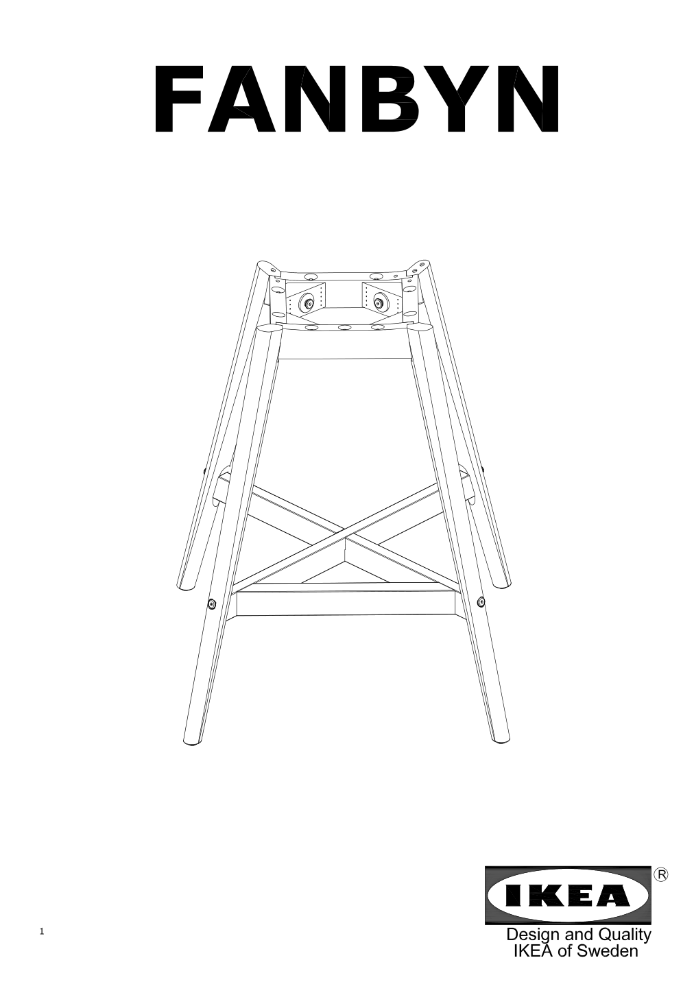 Assembly instructions for IKEA Fanbyn barstool frame brown wood effect | Page 1 - IKEA FANBYN barstool frame 904.149.58