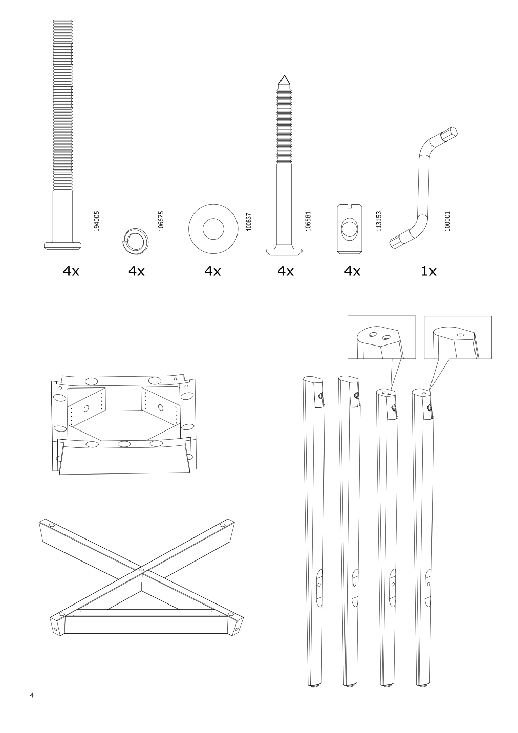 Assembly instructions for IKEA Fanbyn barstool frame brown wood effect | Page 4 - IKEA FANBYN barstool frame 904.149.58