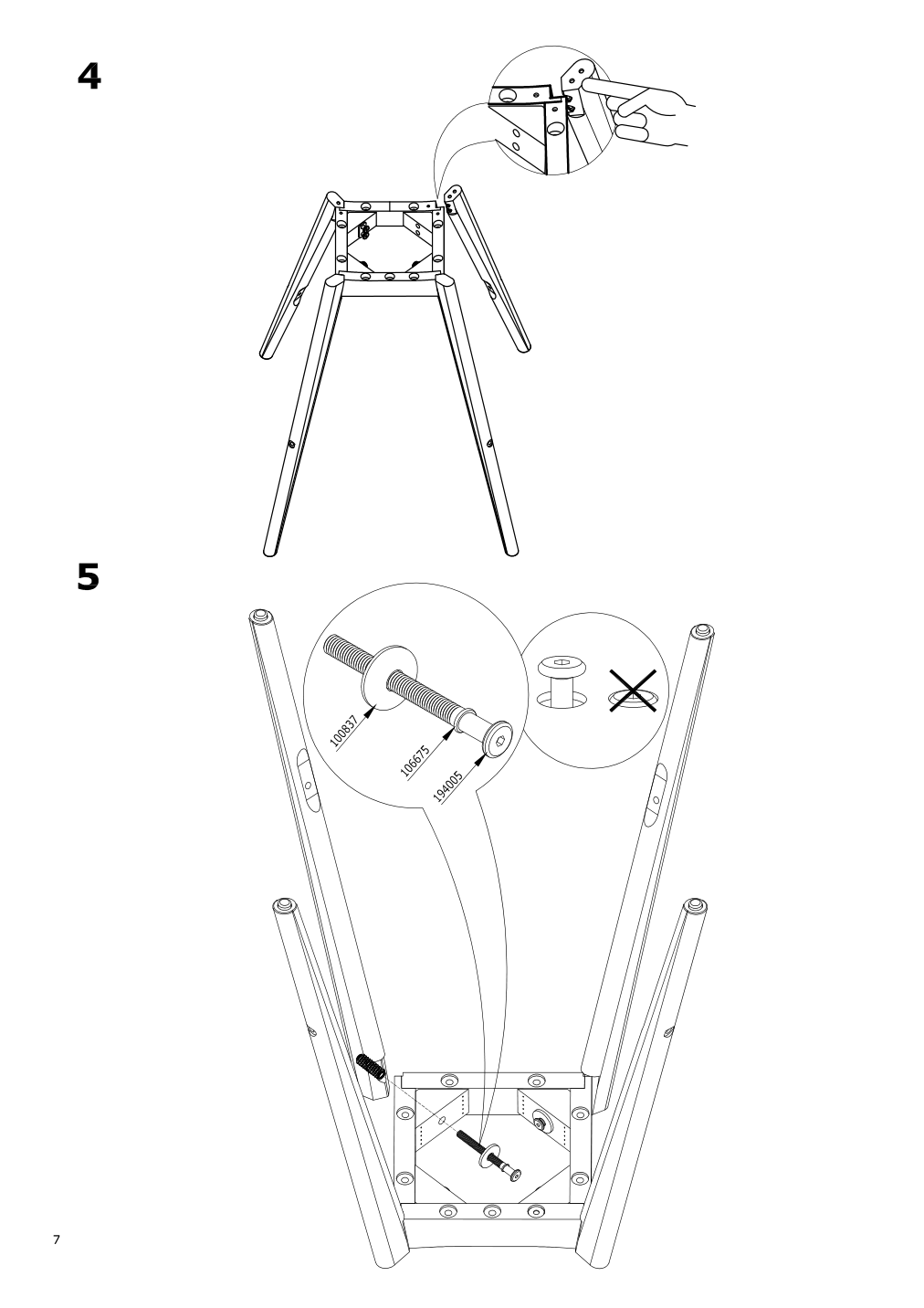 Assembly instructions for IKEA Fanbyn barstool frame brown wood effect | Page 7 - IKEA FANBYN barstool frame 904.149.58