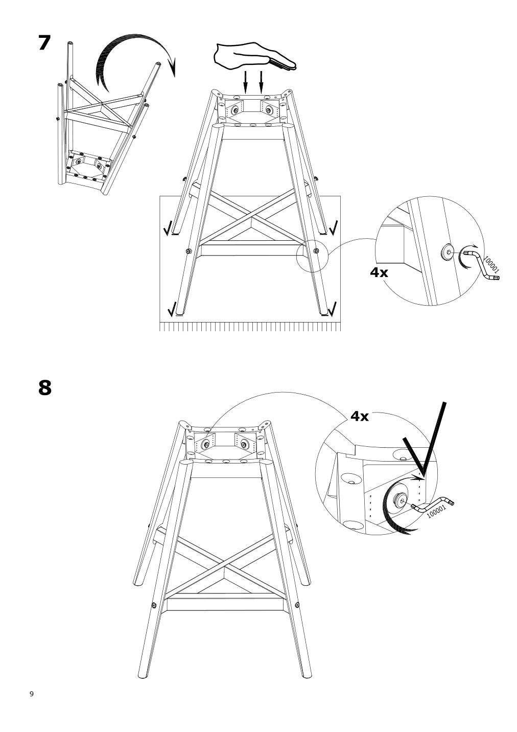 Assembly instructions for IKEA Fanbyn barstool frame brown wood effect | Page 9 - IKEA FANBYN bar stool with backrest 392.602.47