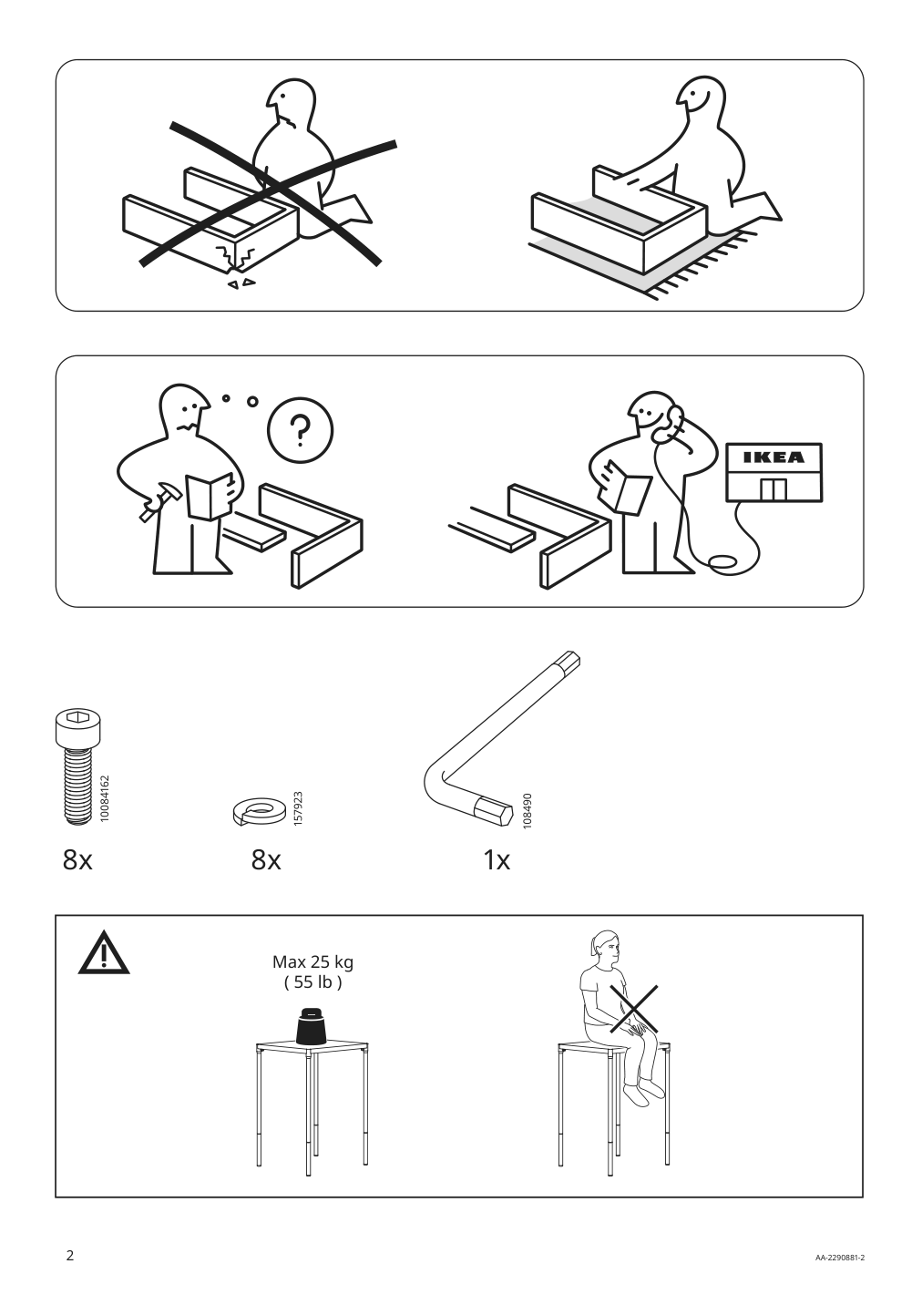 Assembly instructions for IKEA Fejan table outdoor white | Page 2 - IKEA FEJAN table and 2 folding chairs, outdoor 594.349.49