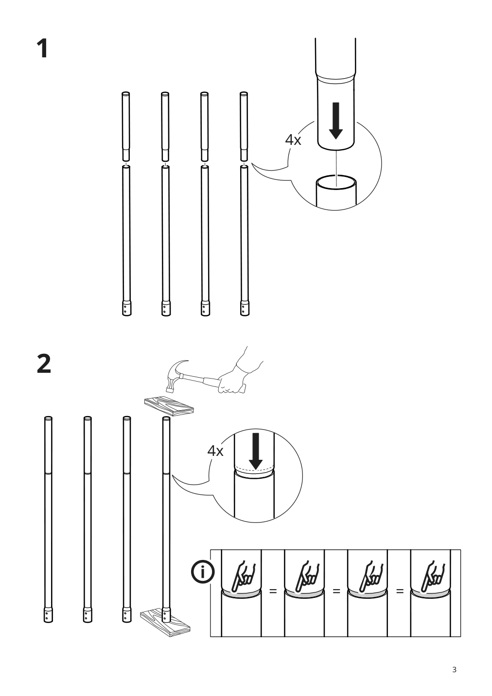 Assembly instructions for IKEA Fejan table outdoor white | Page 3 - IKEA FEJAN table and 2 folding chairs, outdoor 594.349.49