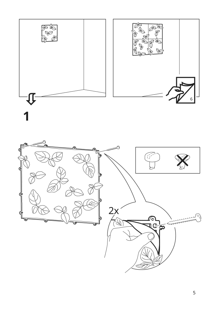 Assembly instructions for IKEA Fejka artificial plant wall mounted indoor outdoor green lilac | Page 5 - IKEA FEJKA artificial plant 203.495.32