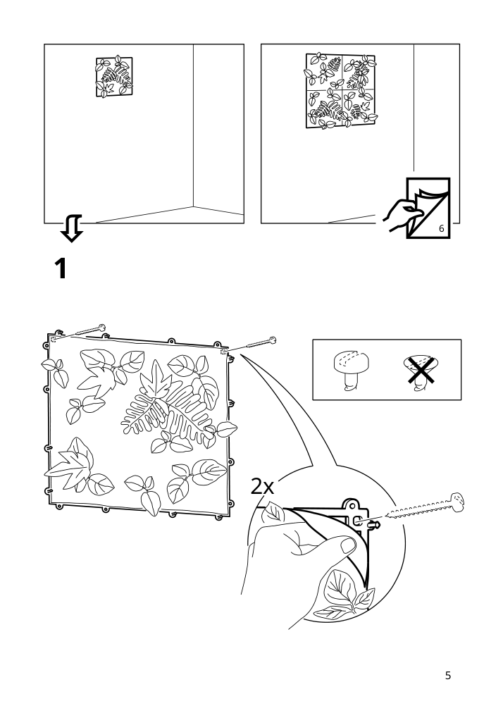 Assembly instructions for IKEA Fejka artificial plant wall mounted indoor outdoor green | Page 5 - IKEA FEJKA artificial plant 905.465.72