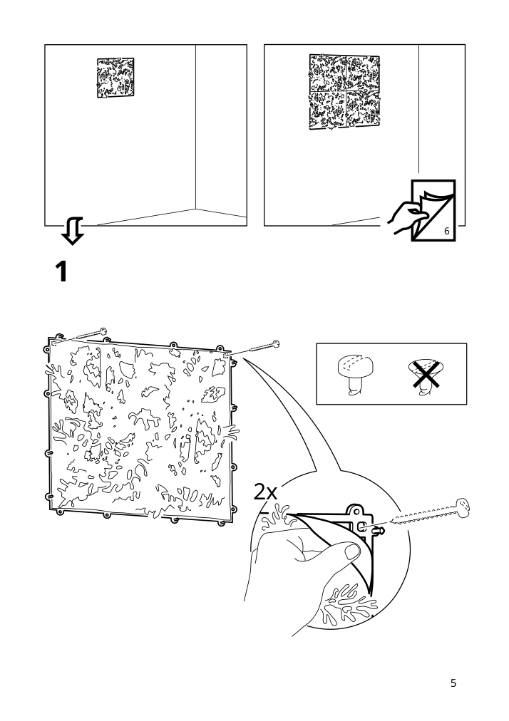 Assembly instructions for IKEA Fejka artificial plant wall mounted indoor outdoor moss green | Page 5 - IKEA FEJKA artificial plant 305.590.44