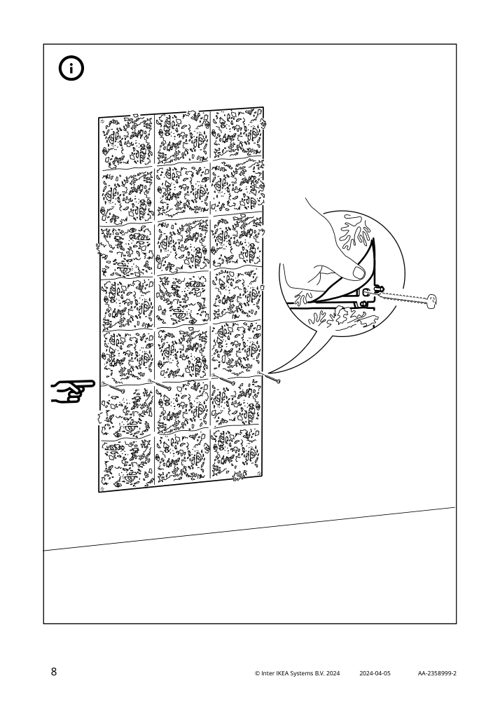 Assembly instructions for IKEA Fejka artificial plant wall mounted indoor outdoor moss green | Page 8 - IKEA FEJKA artificial plant 305.590.44