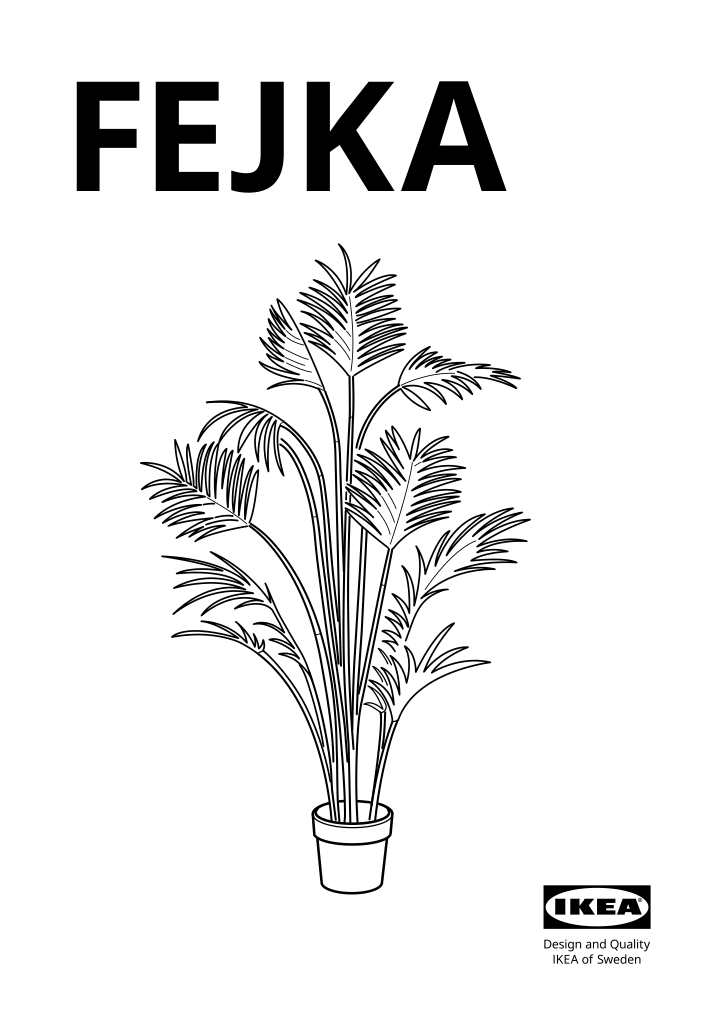 Assembly instructions for IKEA Fejka artificial potted plant indoor outdoor kentia palm | Page 1 - IKEA FEJKA artificial potted plant 805.481.85