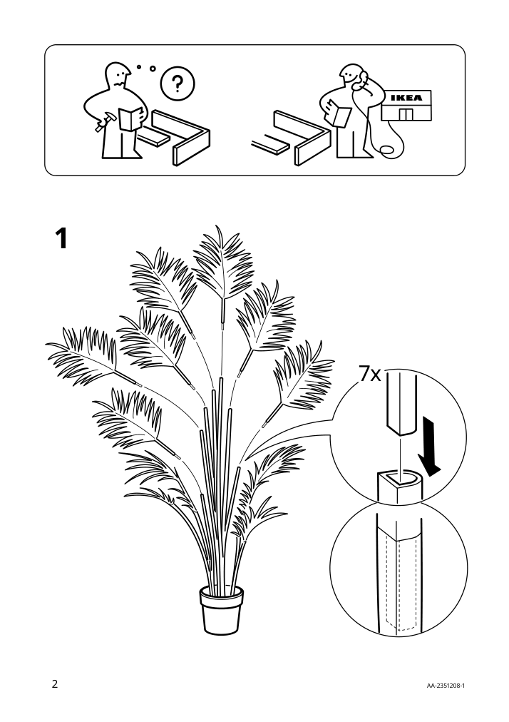 Assembly instructions for IKEA Fejka artificial potted plant indoor outdoor kentia palm | Page 2 - IKEA FEJKA artificial potted plant 805.481.85