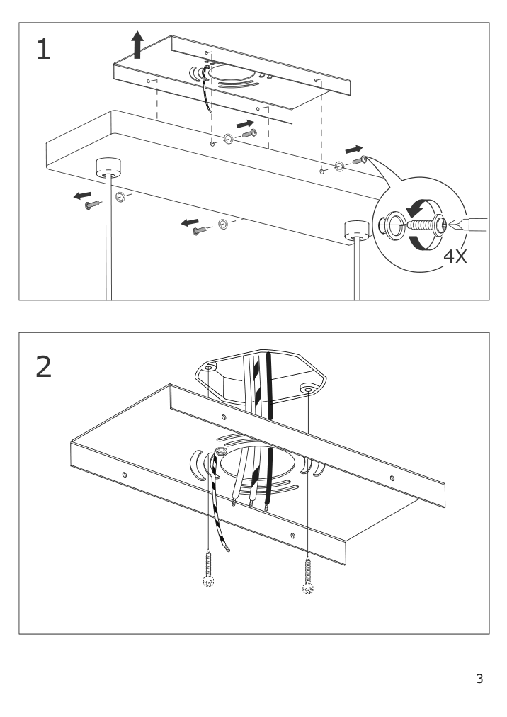 Assembly instructions for IKEA Felsisk pendant lamp with 4 lamps black | Page 3 - IKEA FELSISK pendant lamp with 4 lamps 205.084.94