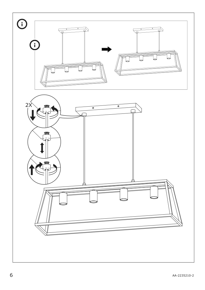 Assembly instructions for IKEA Felsisk pendant lamp with 4 lamps black | Page 6 - IKEA FELSISK pendant lamp with 4 lamps 205.084.94