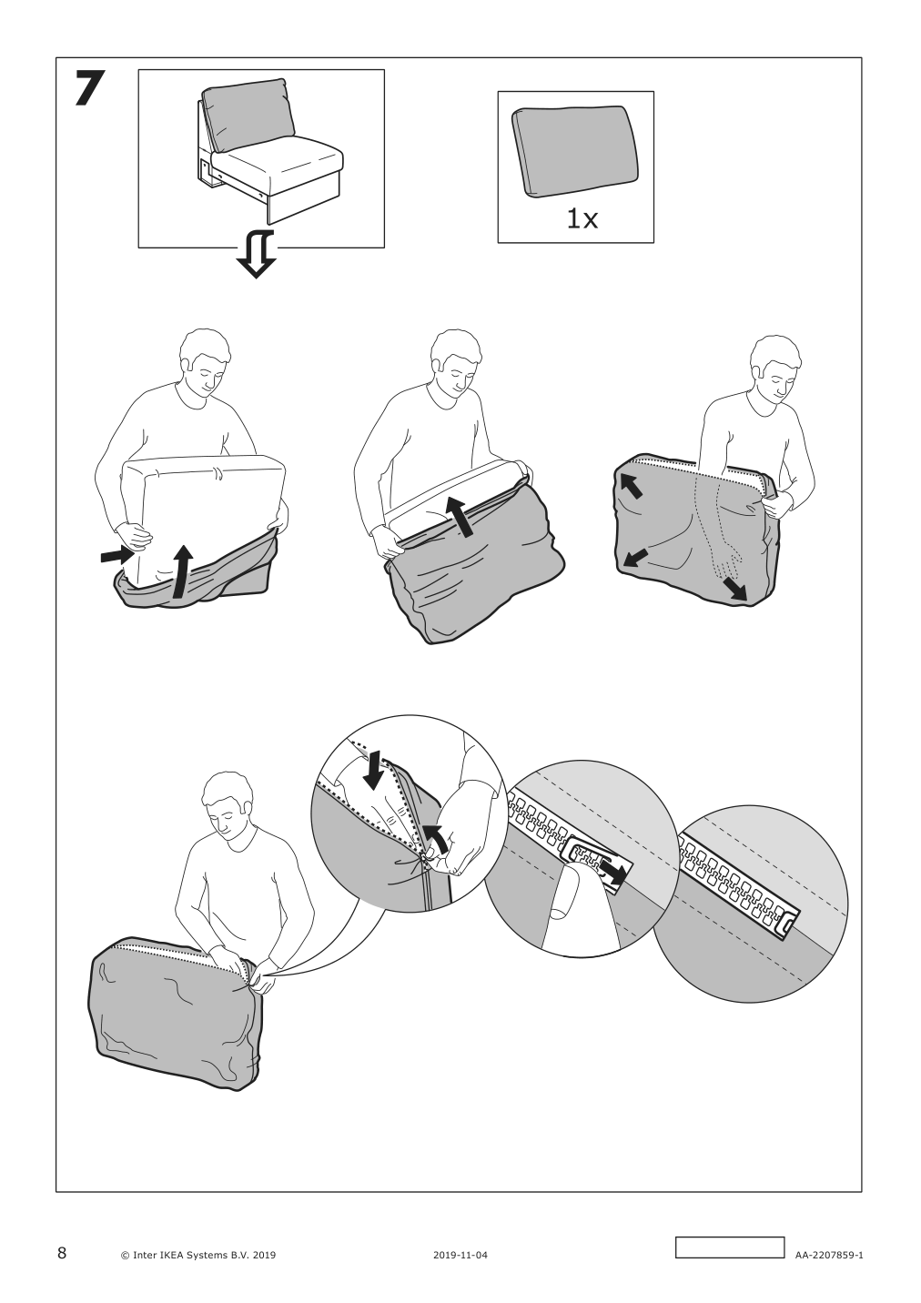 Assembly instructions for IKEA Finnala 1 seat section grann bomstad black | Page 8 - IKEA FINNALA sectional, 4-seat corner 193.192.39