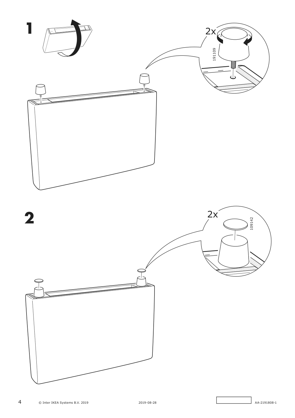 Assembly instructions for IKEA Finnala armrest frame | Page 4 - IKEA FINNALA 3-seat sleeper sofa with chaise 095.756.92