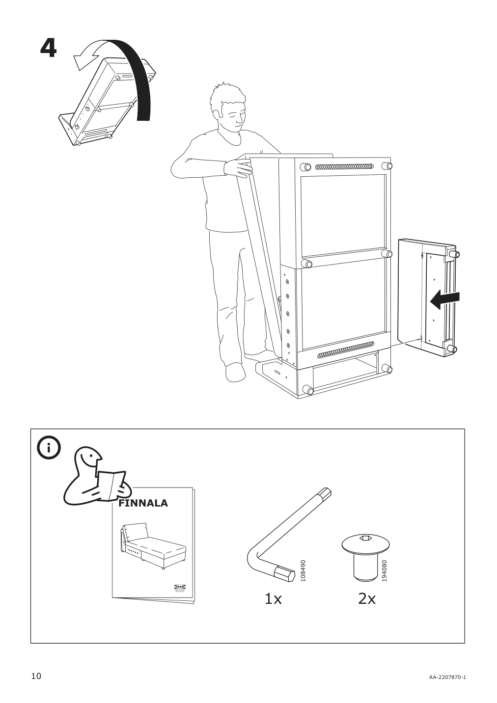 Assembly instructions for IKEA Finnala armrest grann bomstad black | Page 10 - IKEA FINNALA sectional, 5-seat corner 193.192.63