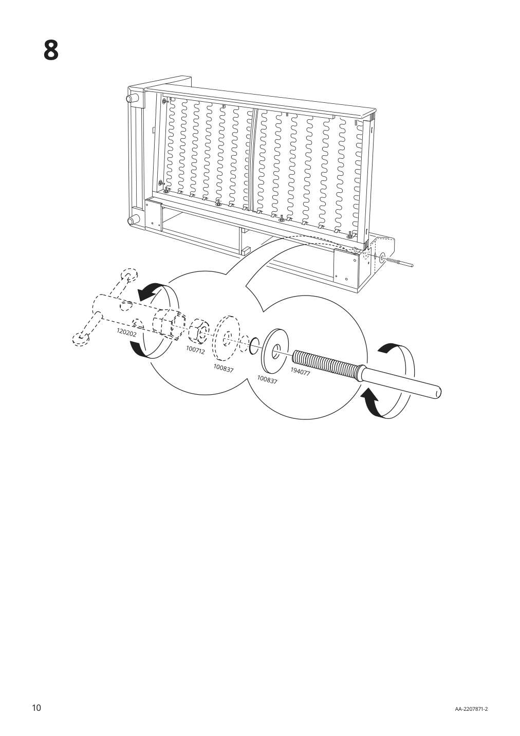 Assembly instructions for IKEA Finnala chaise section grann bomstad golden brown | Page 10 - IKEA FINNALA chaise section 004.564.34