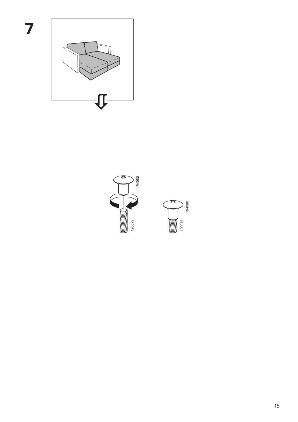 Assembly instructions for IKEA Finnala chaise section grann bomstad black | Page 15 - IKEA FINNALA sectional, 5-seat corner 193.192.63