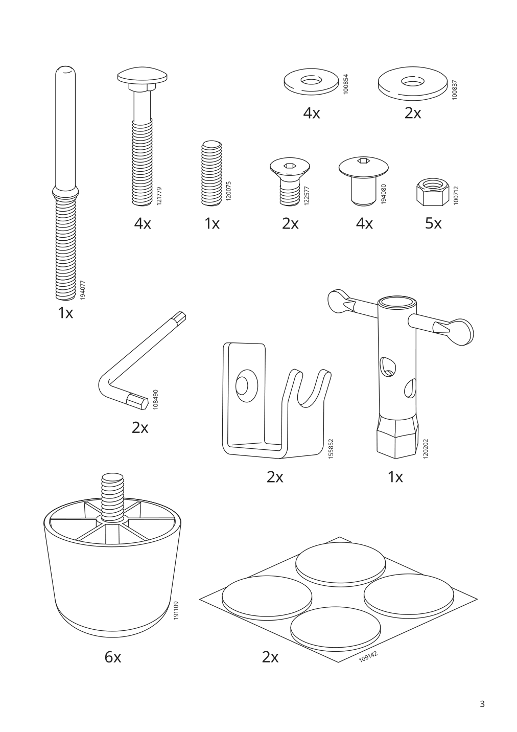 Assembly instructions for IKEA Finnala chaise section grann bomstad black | Page 3 - IKEA FINNALA crnr sleeper sofa, 5-seat w chaise 695.756.70