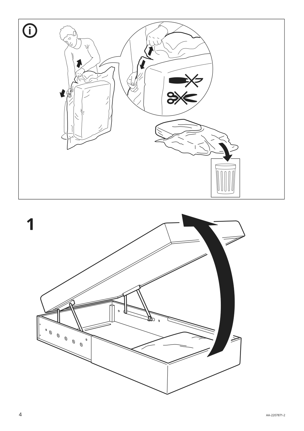 Assembly instructions for IKEA Finnala chaise section grann bomstad black | Page 4 - IKEA FINNALA crnr sleeper sofa, 5-seat w chaise 695.756.70