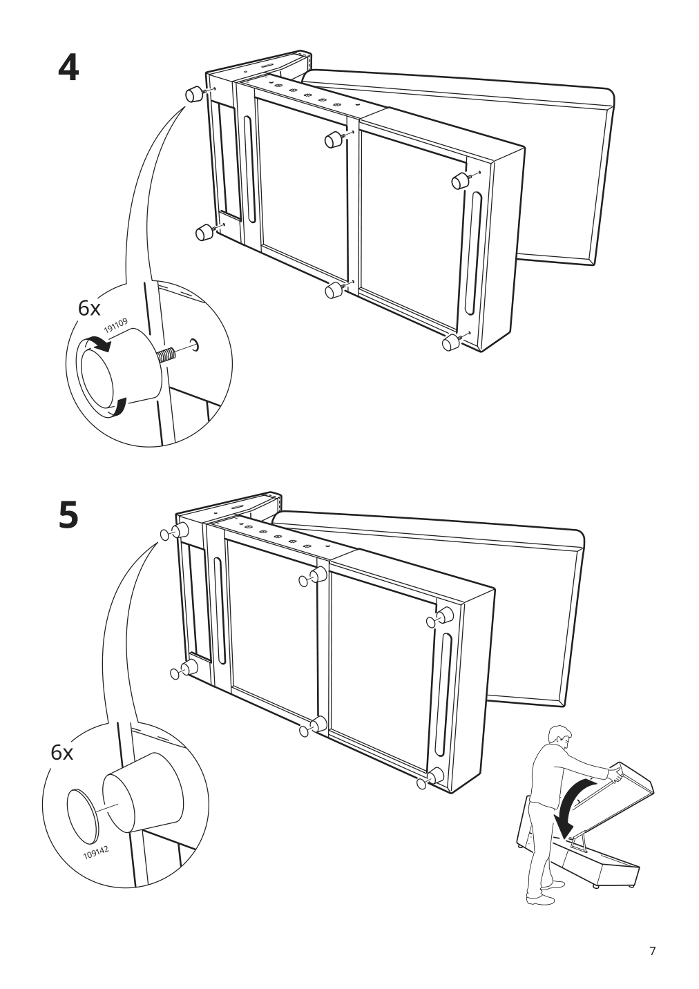 Assembly instructions for IKEA Finnala chaise section grann bomstad golden brown | Page 7 - IKEA FINNALA chaise section 004.564.34