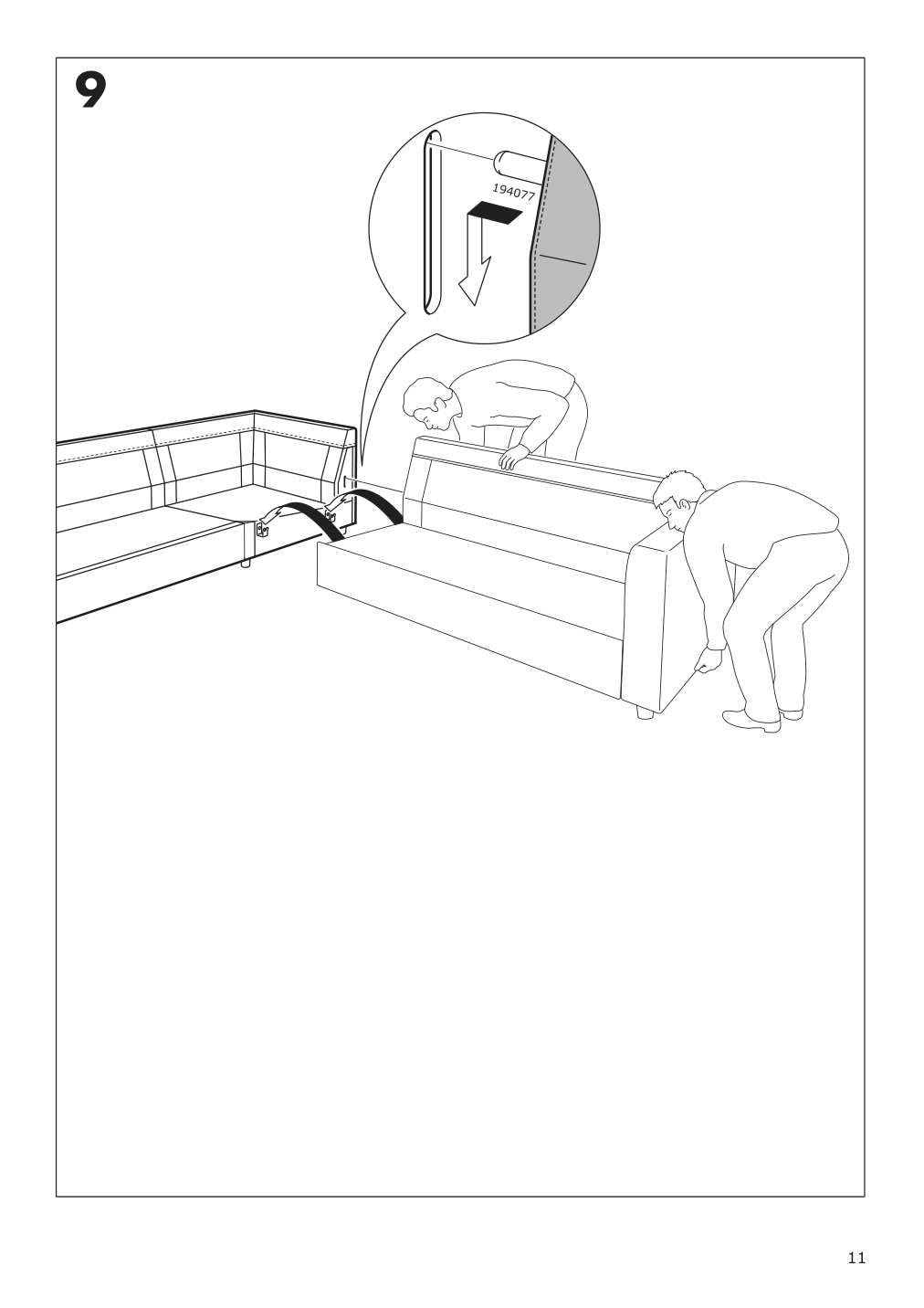 Assembly instructions for IKEA Finnala corner section grann bomstad golden brown | Page 11 - IKEA FINNALA sectional, 4-seat corner 294.091.78