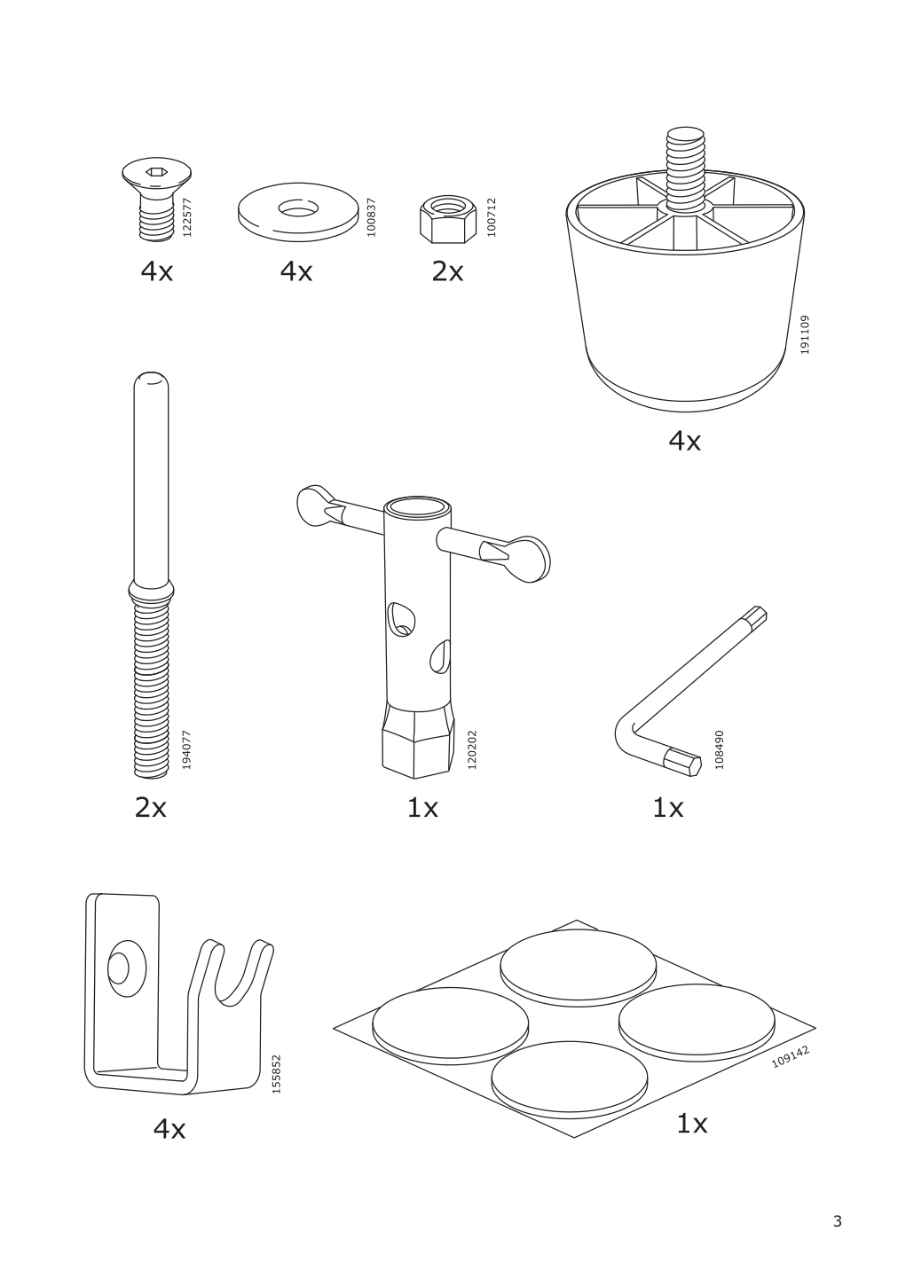 Assembly instructions for IKEA Finnala corner section grann bomstad black | Page 3 - IKEA FINNALA corner section 304.550.08