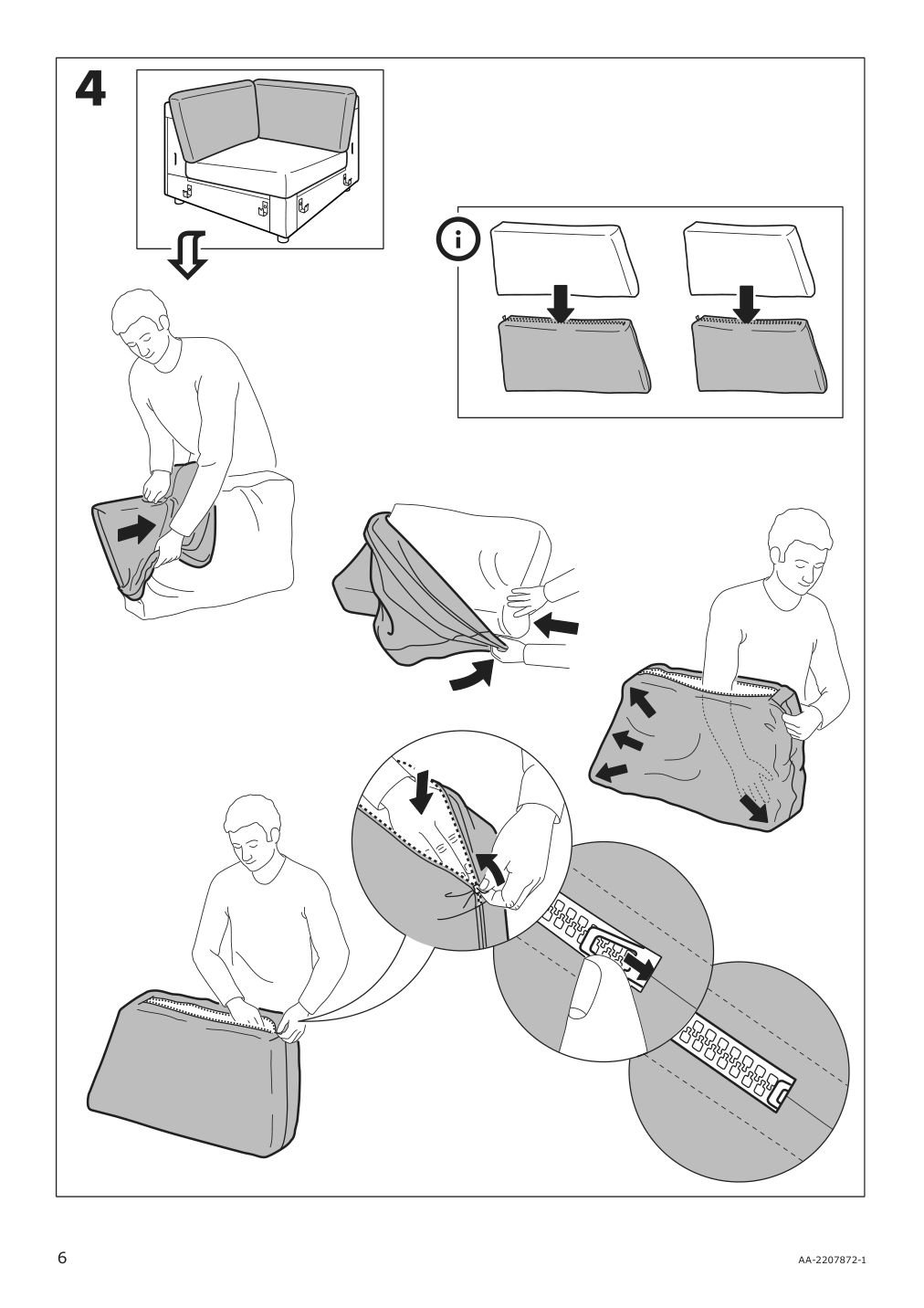 Assembly instructions for IKEA Finnala corner section grann bomstad golden brown | Page 6 - IKEA FINNALA sectional, 5-seat corner 993.192.64