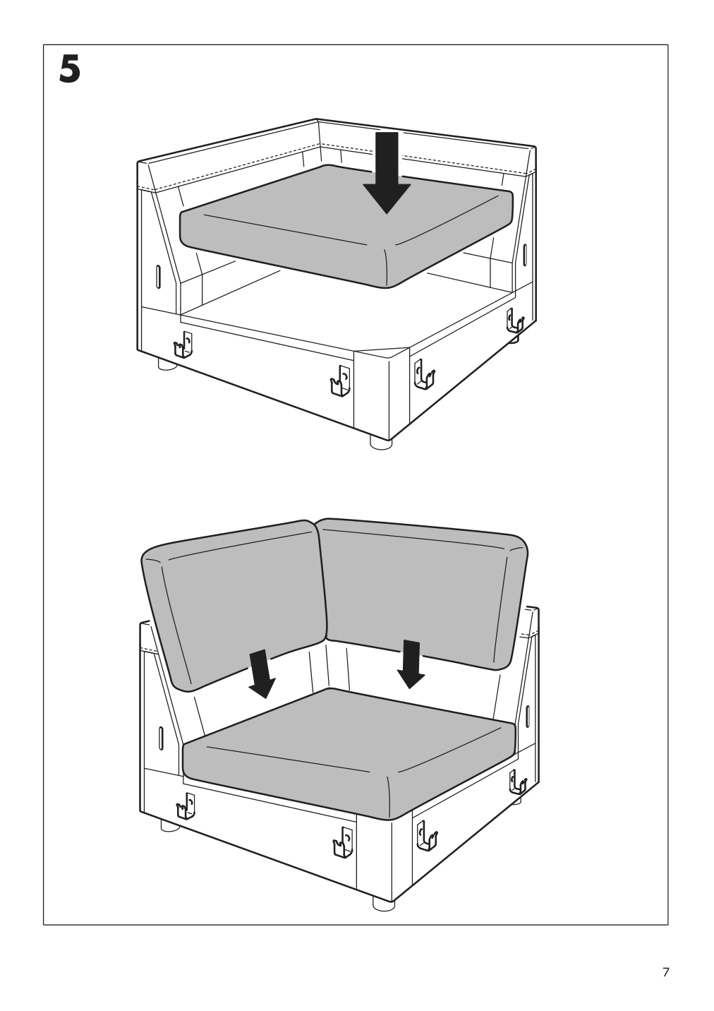 Assembly instructions for IKEA Finnala corner section grann bomstad black | Page 7 - IKEA FINNALA corner sleeper sofa, 5-seat 295.428.08